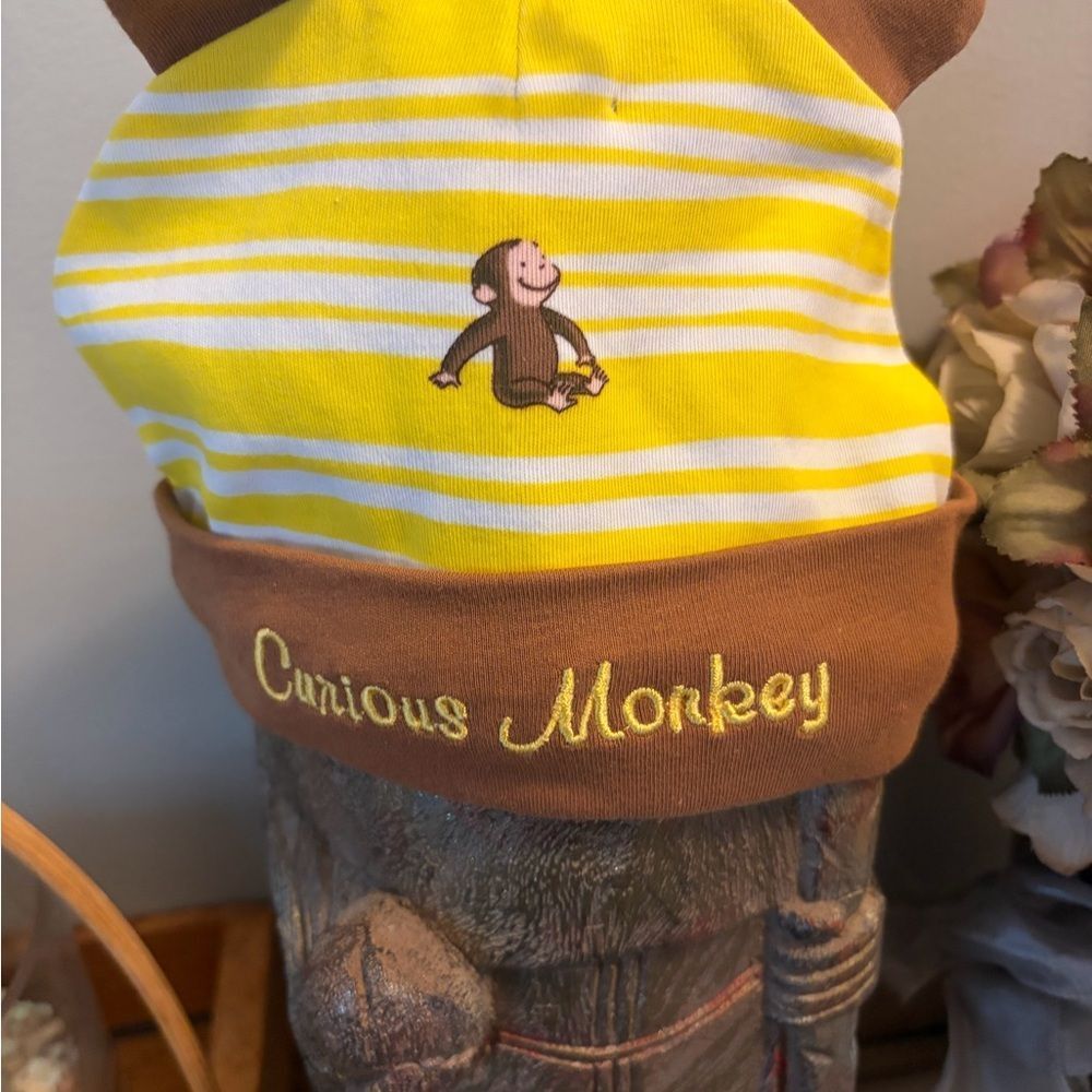 Curious George Curious Monkey ear Yellow Striped Kids Beanie